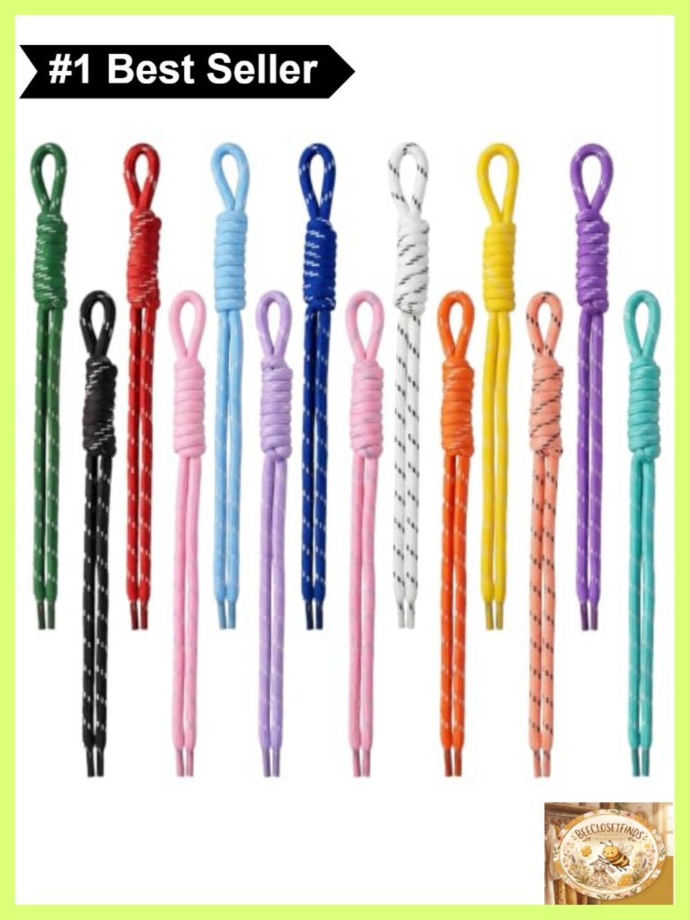 15 Pc Paracord Keychain Charm Kit Braided Rope Bag Charms DIY Craft